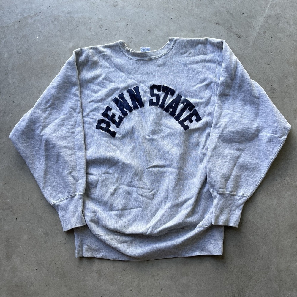 Vintage 90s Champion Penn State Reverse Weave WarmUp Adult Size XL Grey Men's